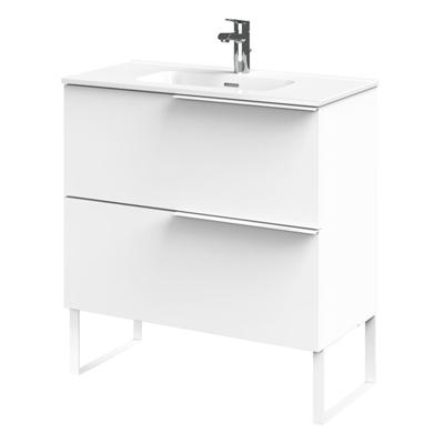 Tiger Pocket Meubelset 80 cm met 2 lades Wit incl Calpe wastafel en loop-poten Hoogglans wit - 800301