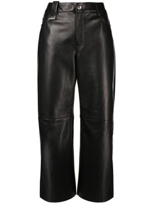 Drome pantalon ample en cuir à taille haute - Noir