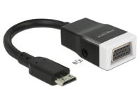 DeLOCK 65588 video kabel adapter HDMI Type C (Mini) VGA (D-Sub) + 3.5mm Zwart - thumbnail