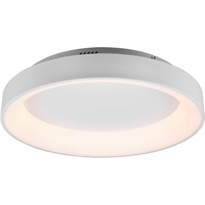 LED Plafondlamp - Plafondverlichting - Trion Gurano - 48W - Aanpasbare Kleur - Afstandsbediening - Dimbaar - Rond - Mat Wit - Aluminium