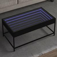 Salontafel met Infinity LED 90x50x41 cm zwart