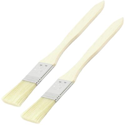 Invet kwastje/glaceer borstel van hout - 2x stuks - bak kwasten - voor in de keuken - bakken/braden