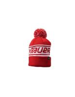 Bauer Muts Team Ribbed Pom Toque Beanie S24 (rood) Rood Sr.