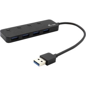 i-tec USB 3.0 Metal HUB 4 Port met individuele aan/uit schakelaars usb-switch