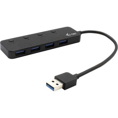 i-tec USB 3.0 Metal HUB 4 Port met individuele aan/uit schakelaars usb-switch