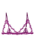 Fleur Du Mal robe en dentelle guipure à découpes - Violet - thumbnail