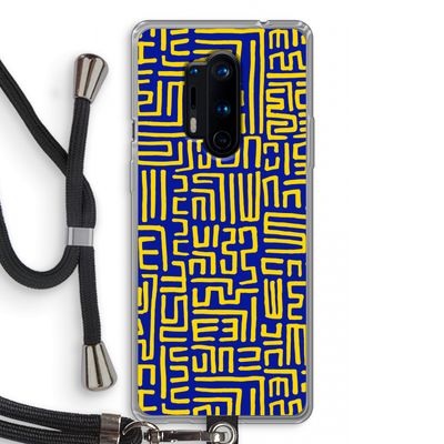 Majorelle Blue Print: OnePlus 8 Pro Transparant Hoesje met koord
