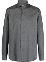 Corneliani chemise en coton à col italien - Gris - thumbnail