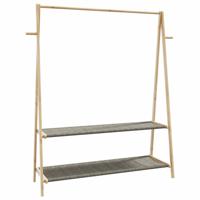 VidaXL Kledingrek met schappen 132x45,5x150,5 cm bamboe