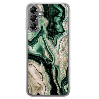 Samsung Galaxy A14 hybride hoesje - Green waves