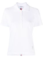 Thom Browne polo en piqué à détails rayés - Blanc