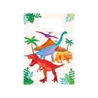Cadeau tasjes dino papier 23x16cm 6 stuks