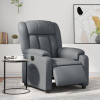 Fauteuil verstelbaar elektrisch kunstleer grijs Fauteuil verstelbaar elektrisch kunstleer grijs