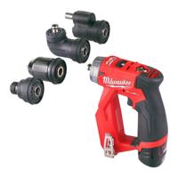Milwaukee M12 FUEL™ FDDXKIT-202X Accu Instalatieboor-/schroefmachine 12V 2.0Ah + 4x Hulpstukken in HD-Box - 4933464979