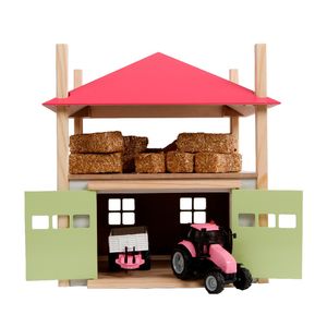 Kids Globe globe houten hooiberg met berging 1:32 roze