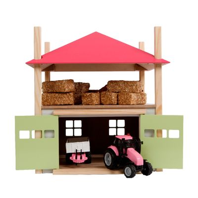 Kids Globe globe houten hooiberg met berging 1:32 roze