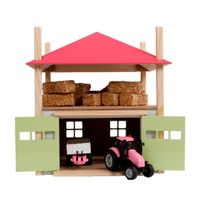 Kids Globe globe houten hooiberg met berging 1:32 roze