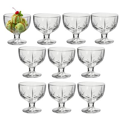 Alessandro ijscoupe Fiji - 10x stuks - glas - kristal - 270 ml - 10 x 10 x 10 cm - ijs schaaltjes