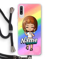 Chibi Maker vrouw: Samsung Galaxy A70 Transparant Hoesje met koord