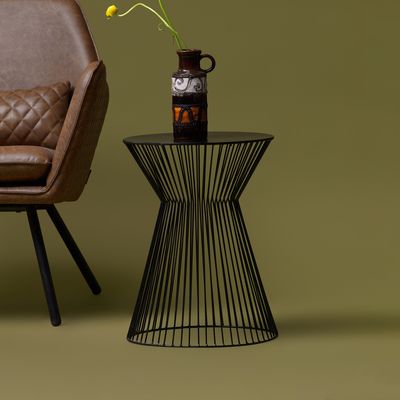 WOOOD Bijzettafel 'Suus' 35cm, kleur Zwart