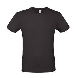 Zwart basic t-shirt met ronde hals voor heren van katoen 2XL (56)  -