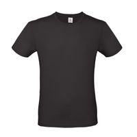 Zwart basic t-shirt met ronde hals voor heren van katoen 2XL (56)  - - thumbnail