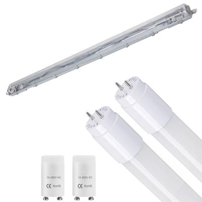 LED Waterdichte TL Armatuur met T8 G13 Buizen - Velvalux Strela - 150cm - Dubbel - Koppelbaar - Waterdicht IP65 - 40W 4800lm - 865 Helder/Koud Wit 6500K | Vervangt 294W