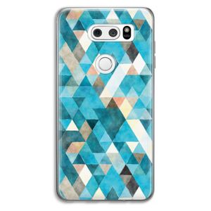 Gekleurde driehoekjes blauw: LG V30 Transparant Hoesje