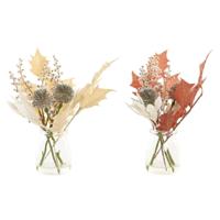 Decoratieve plant DKD Home Decor Kristal Gouden Bruin Polyethyleen Wit (6 x 6 x 27 cm) (2 Stuks)