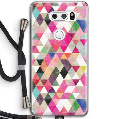Gekleurde driehoekjes: LG V30 Transparant Hoesje met koord