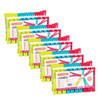 Plasticforte Wasknijpers XL - 100x stuks - felle kleuren mix - kunststof - 10 cm - Was ophangen