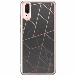 Huawei P20 siliconen hoesje - Marble grid