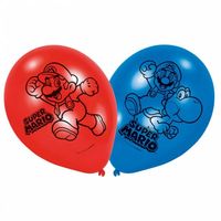 Super Mario Ballonnen 23cm 6 stuks - thumbnail