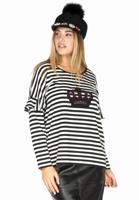 Yoek Shirt wide crown STRIPED | Zwart | Maat 50/52