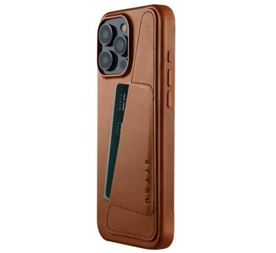 Mujjo Leather Wallet Case iPhone 16 Pro Max bruin