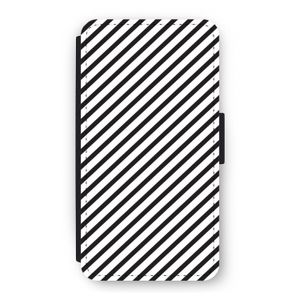 Strepen zwart-wit: iPhone 11 Pro Flip Hoesje