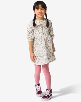 HEMA Kinderjurk Mousseline Bloemen Gebroken Wit (gebroken wit)