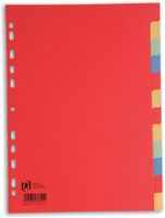 OXFORD tabbladen, formaat A4, uit karton, onbedrukt, 11-gaatsperforatie, geassorteerde kleuren, 12 tabs - thumbnail