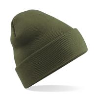 Beechfield Basic dames / heren beanie wintermuts - 100% soft Acryl - mosgroen - Super soft