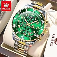 nieuwe olevs ole trend mode herenhorloges kalender lichtgevende chronograaf maanfase drie handen multifunctioneel quartz horloge waterdicht sport herenpolshorloge Lightinthebox - thumbnail