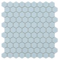Tegelsample: By Goof hexagon mozaïek lichtblauw 30x30