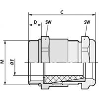 LAPP 52105450 Wartel M16 Messing Messing 50 stuk(s)