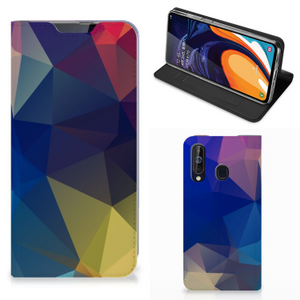 Samsung Galaxy A60 Stand Case Polygon Dark