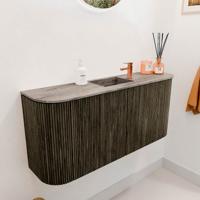 Toiletmeubel Mondiaz Joya Dlux | 93.2 cm | Meubelkleur Shadow | Faye wastafel Oza Wasbak Midden | 1 kraangat