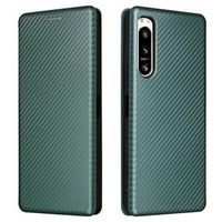 Sony Xperia 5 IV Flip Case - Koolstofvezel - Groen - thumbnail