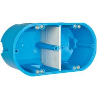 Hollewand inbouwdoos 2 voudig blauw elektra gatmaat 68mm