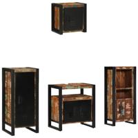 Badkamermeubelset met lade 4 pcs Massief Gerecycled Hout