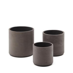 Kave Home Plantenpot Sintina Set van 3 stuks - Grijs