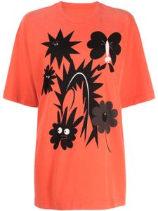 JNBY t-shirt en coton à imprimé graphique - Orange