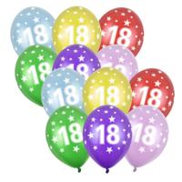 Ballonnen 18 jaar - 12x - 30 cm - sterretjes - 18e verjaardag/jubileum - versiering